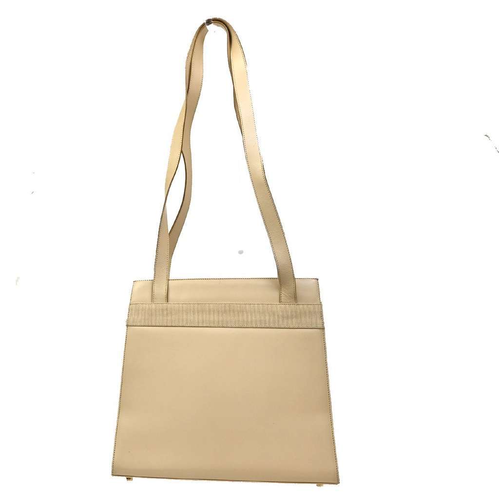 Salvatore Ferragamo Vara shoulder Bag Beige Leather Good condition - Back View