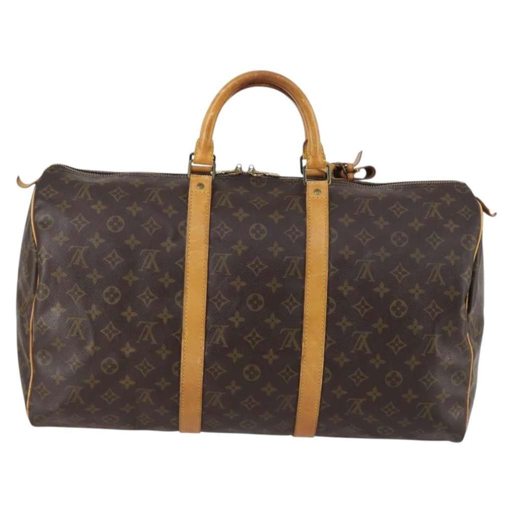 Louis Vuitton Keepall Bag Brown Canvas Fair condition - Back View