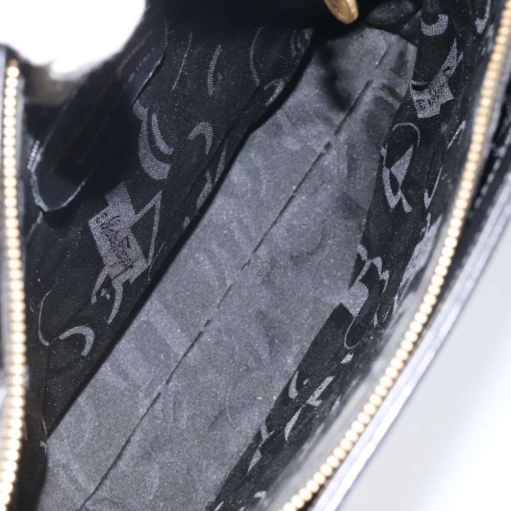 Salvatore Ferragamo Gancini Shoulder Bag Black Leather Good condition - Box View