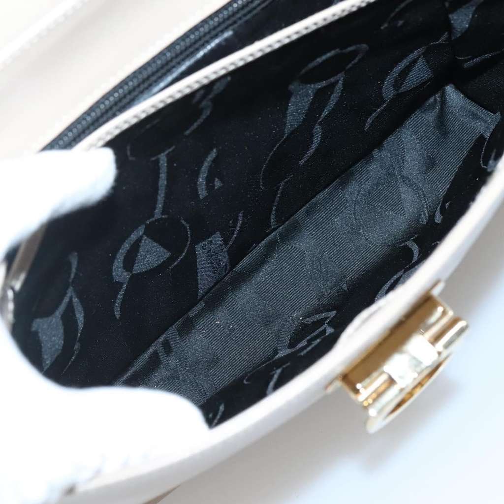 Salvatore Ferragamo Gancini Convertible Top Handle Bag Beige Leather Good condition - Box View