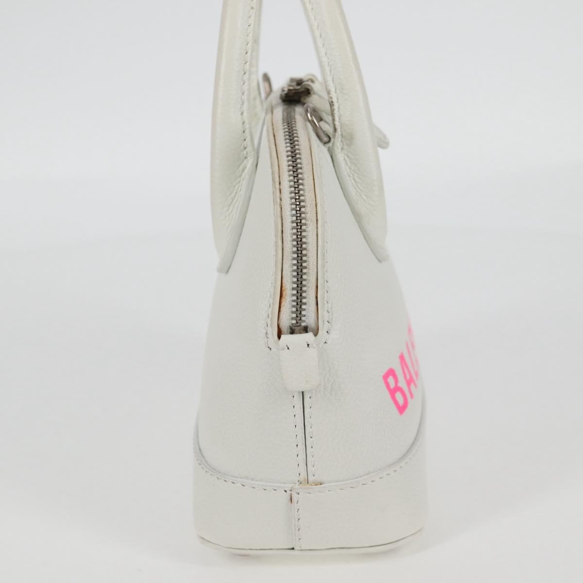 Balenciaga Logo Ville Bag White Leather Good condition - Model View