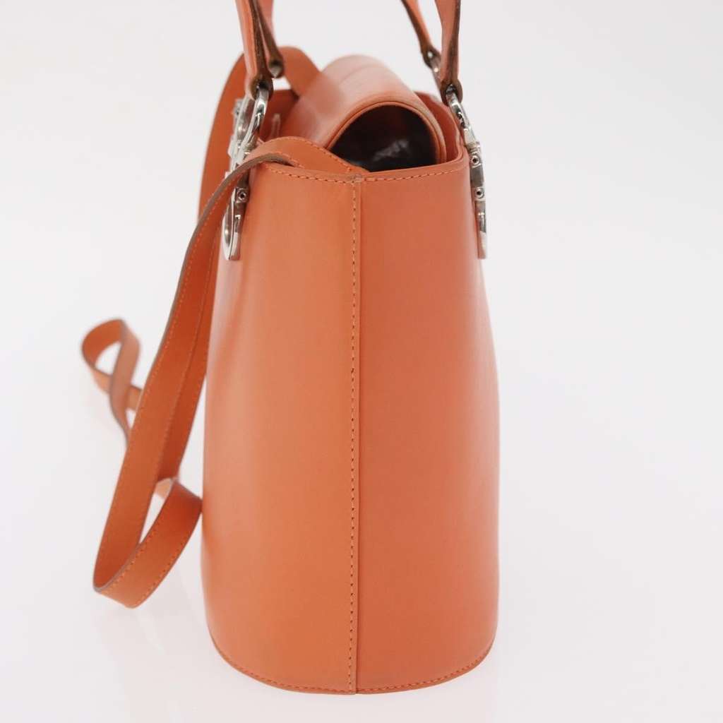 Salvatore Ferragamo Gancini handbag Orange Leather Good condition - Inside View