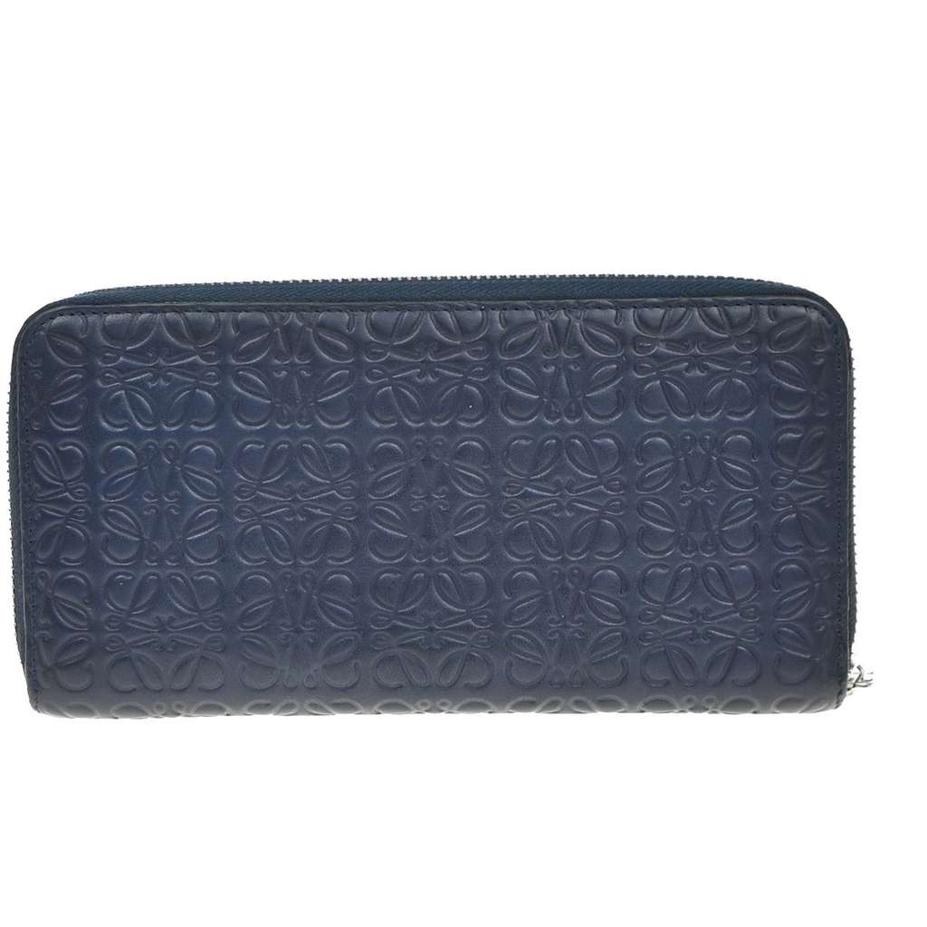 Loewe Anagram Wallet Navy Leather Good condition - Back View