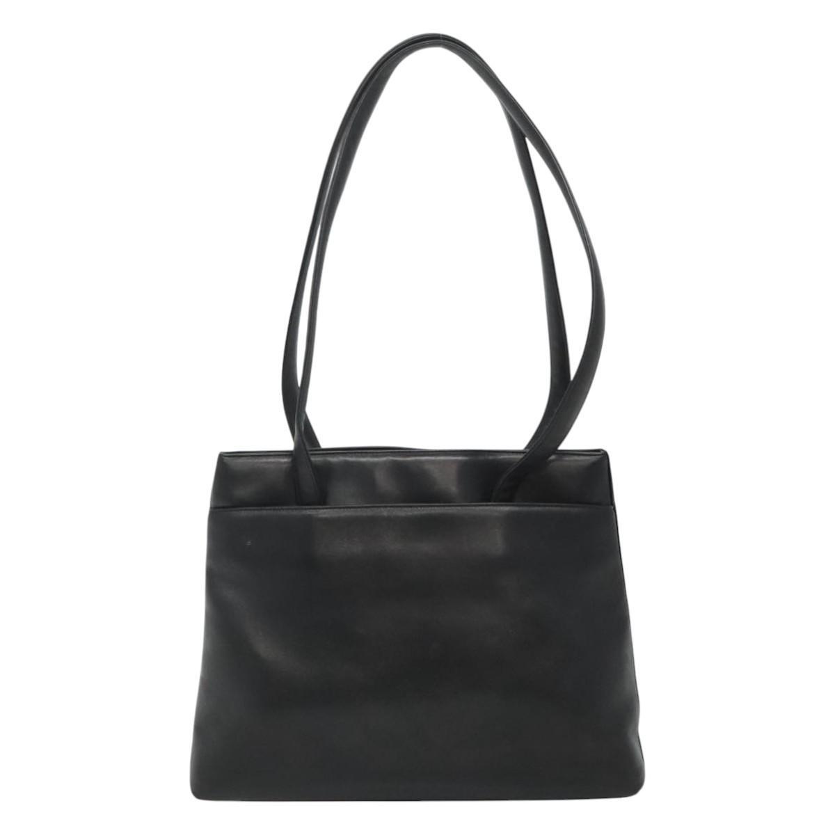 Chanel Vintage Shoulder Bag Black Leather Good condition - Back View