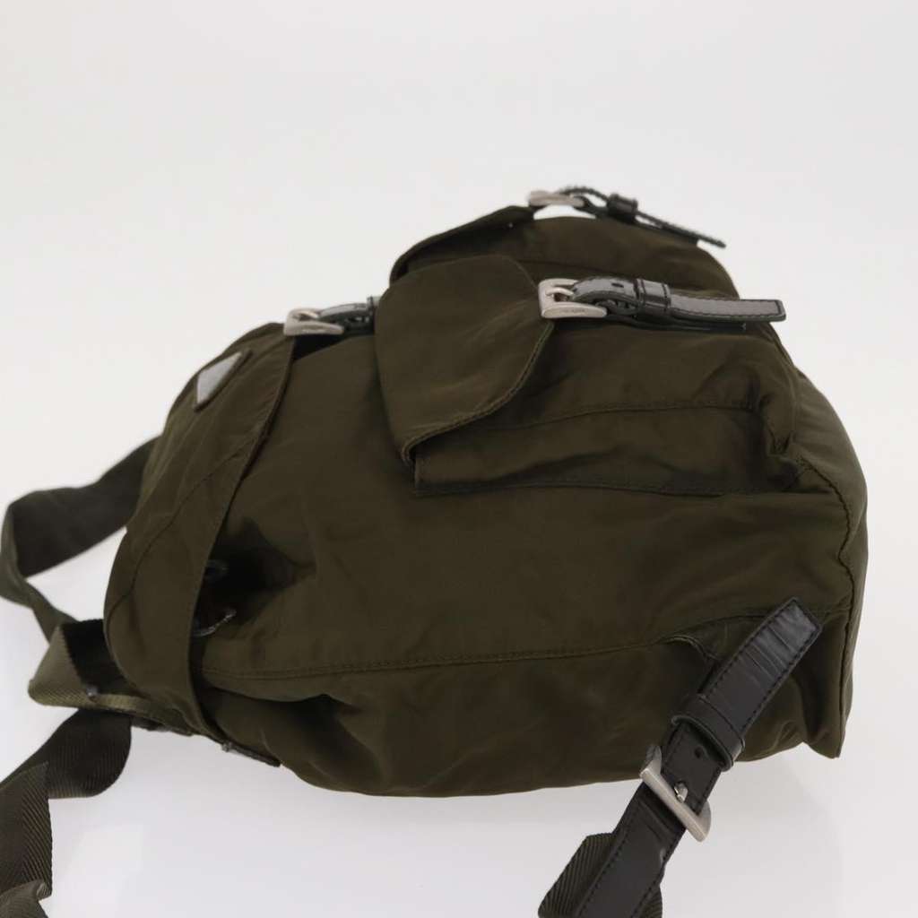 Prada Double Front Pocket Backpack Khaki Good condition - Model View