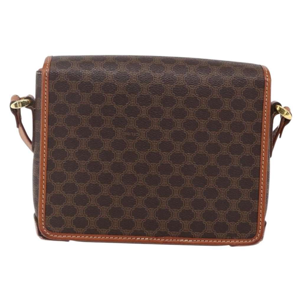 Celine Vintage Macadam Shoulder Bag Brown Canvas Good condition - Back View