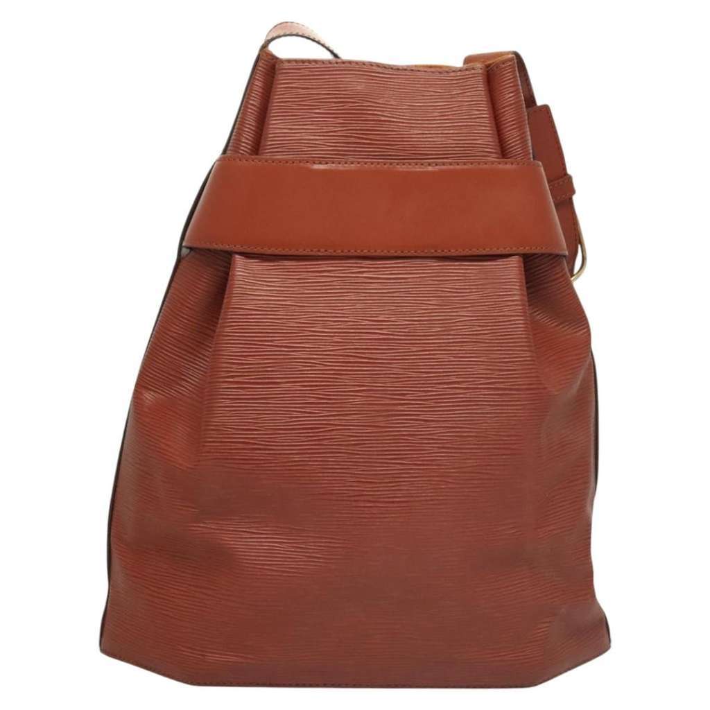 Louis Vuitton Vintage Sac d'Epaule Handbag Brown Leather Good condition - Back View