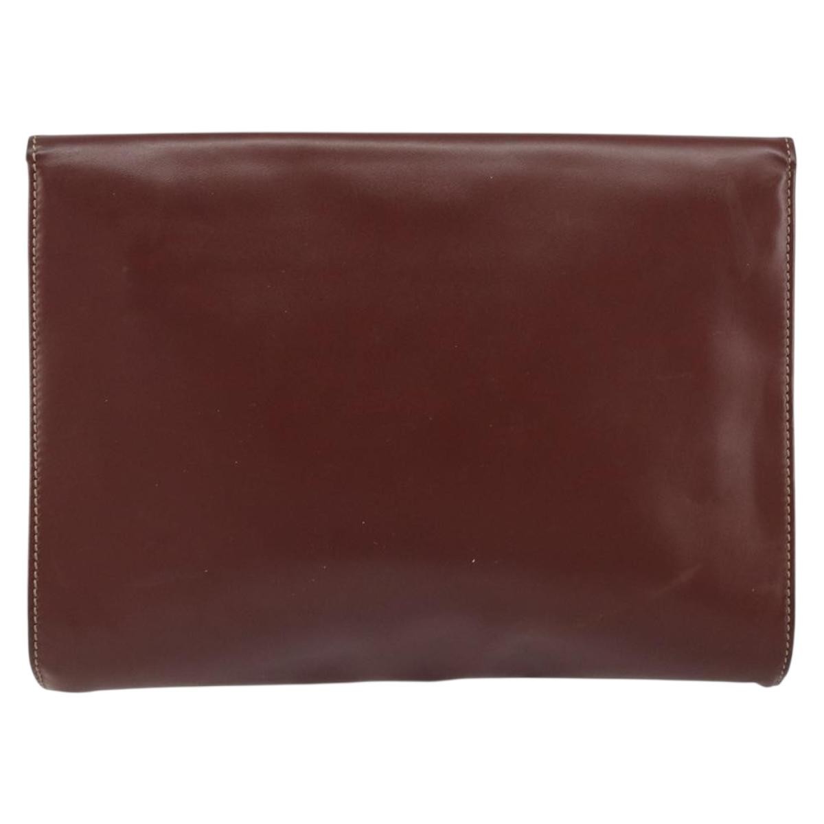 Cartier Must de Cartier Clutch bag Burgundy Leather Good condition - Back View