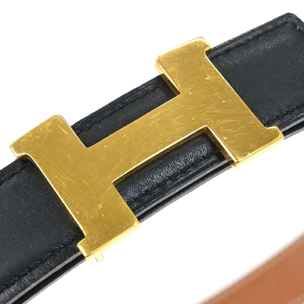 Hermès Constance Reversible Belt Black Good condition - Model View