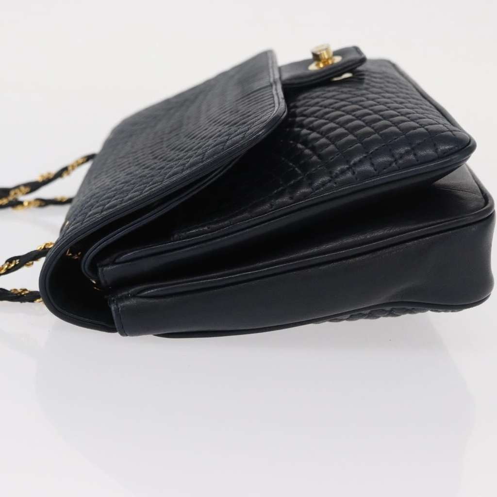 Bally Vintage Shoulder Bag Navy Leather Good condition - Model View