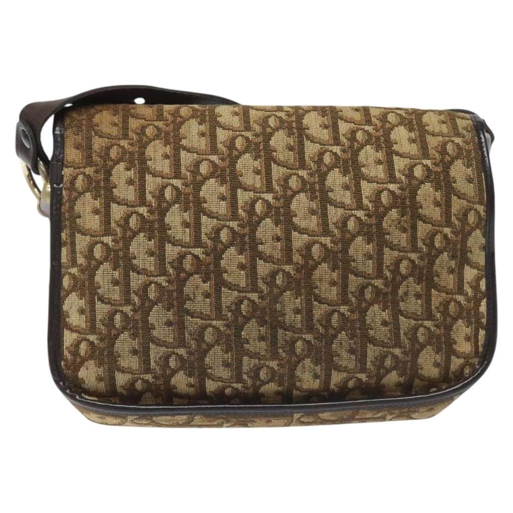 Christian Dior Vintage CD trotter Shoulder bag Brown Canvas Good condition - Back View