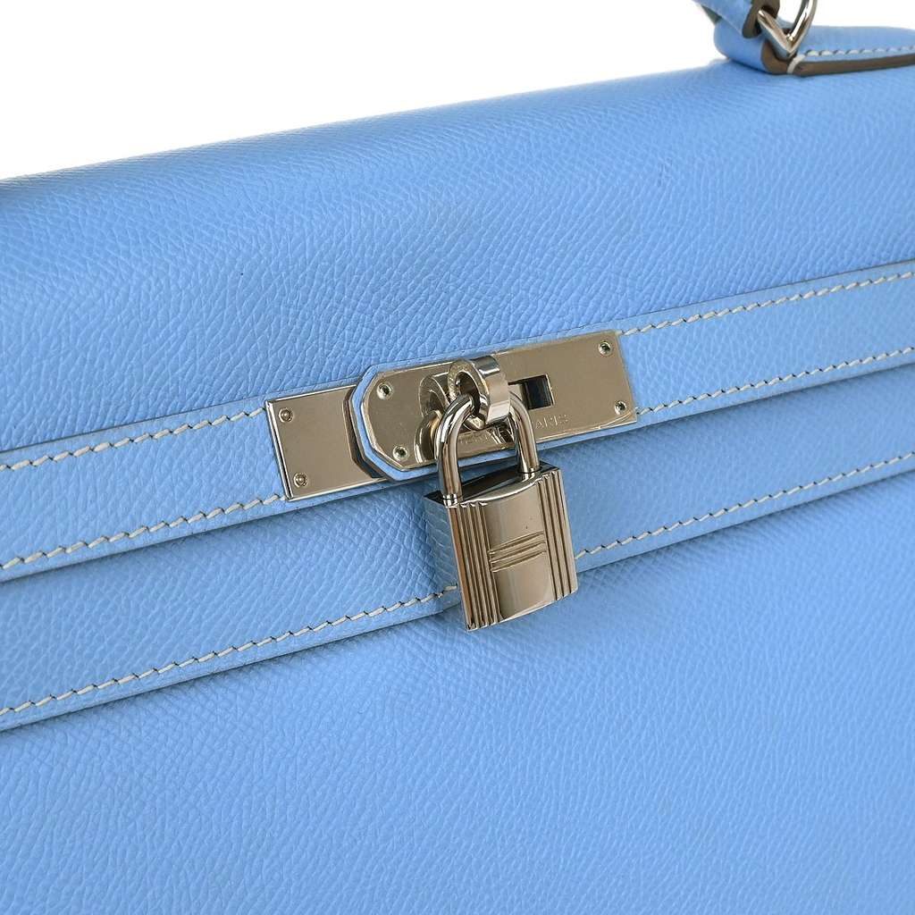 Hermès Kelly Handbag Blue Leather Good condition - Model View