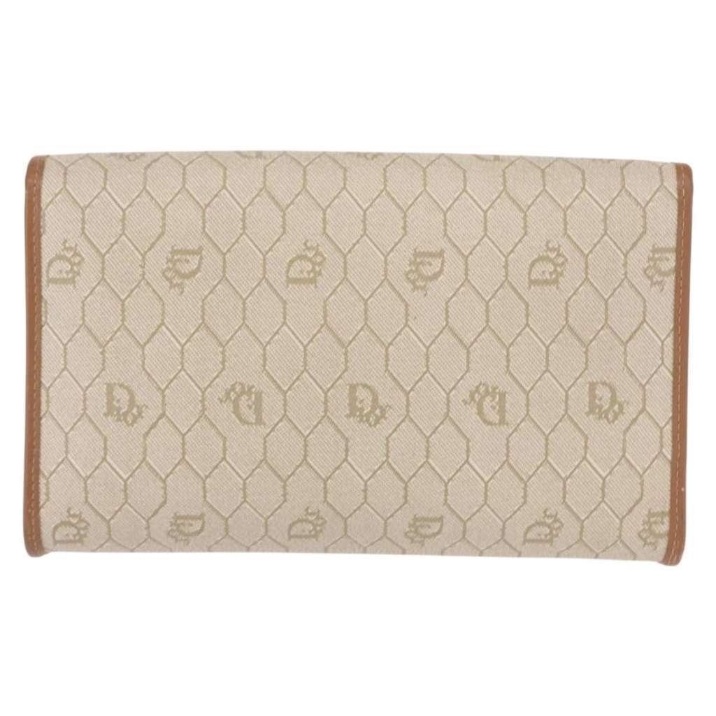 Christian Dior Vintage Honeycomb Flap Crossbody Bag Beige Canvas Good condition - Back View