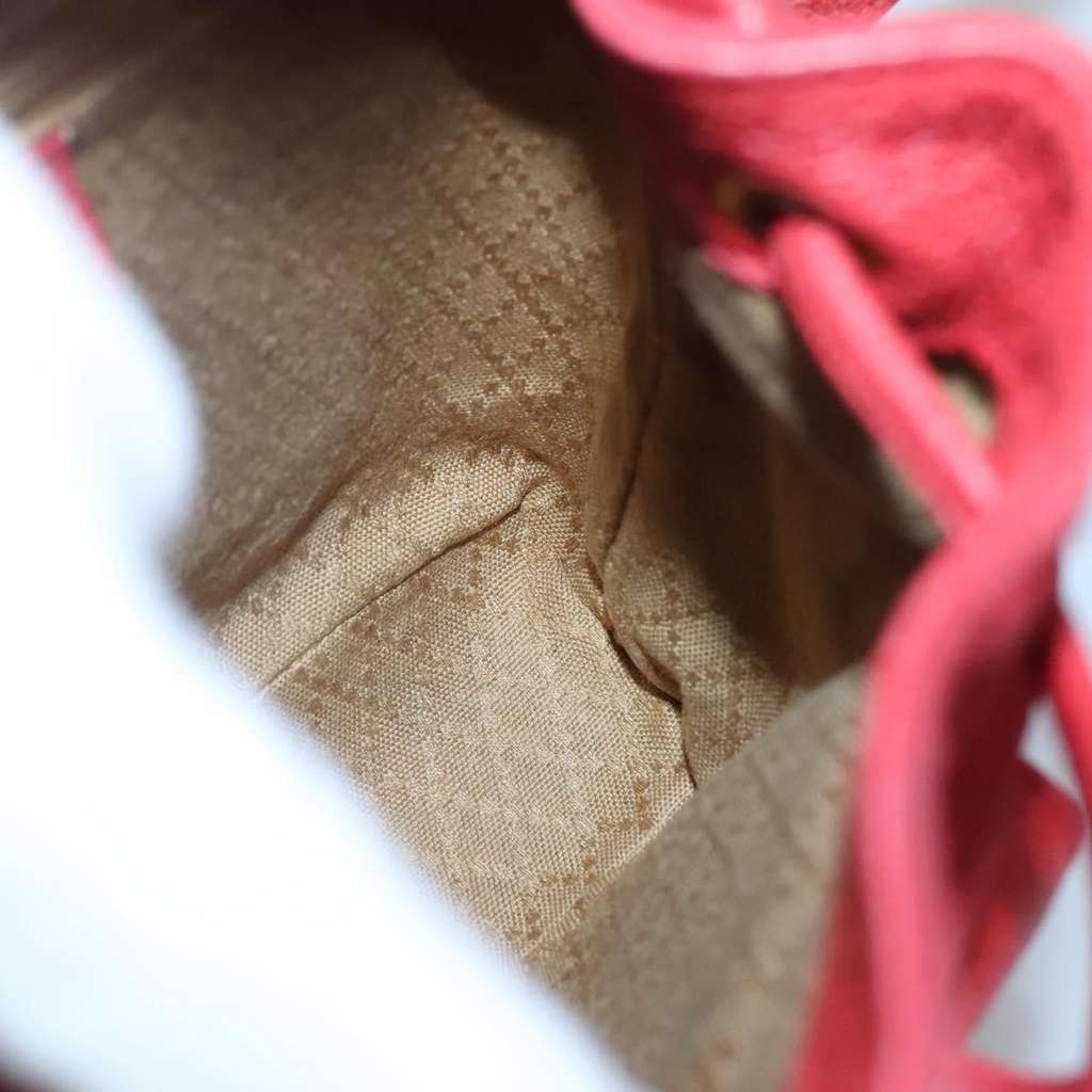 Gucci Vintage Bamboo Backpack Red Suede Good condition - Box View