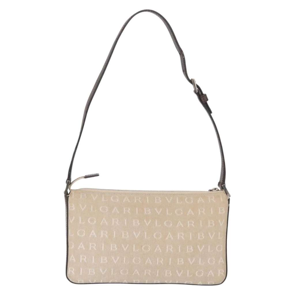 Bvlgari Pouch Beige Canvas Good condition - Back View