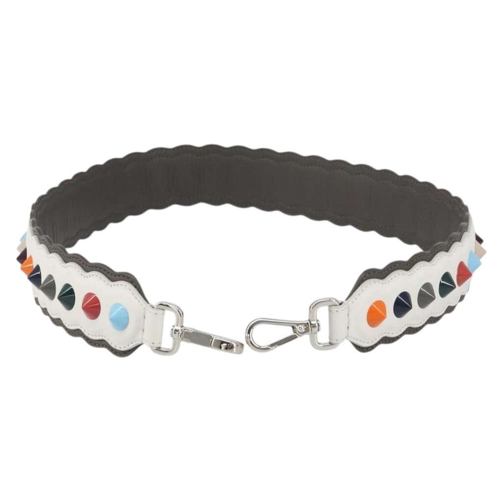 Fendi Strap You Shoulder Strap White Leather Good condition - Back View