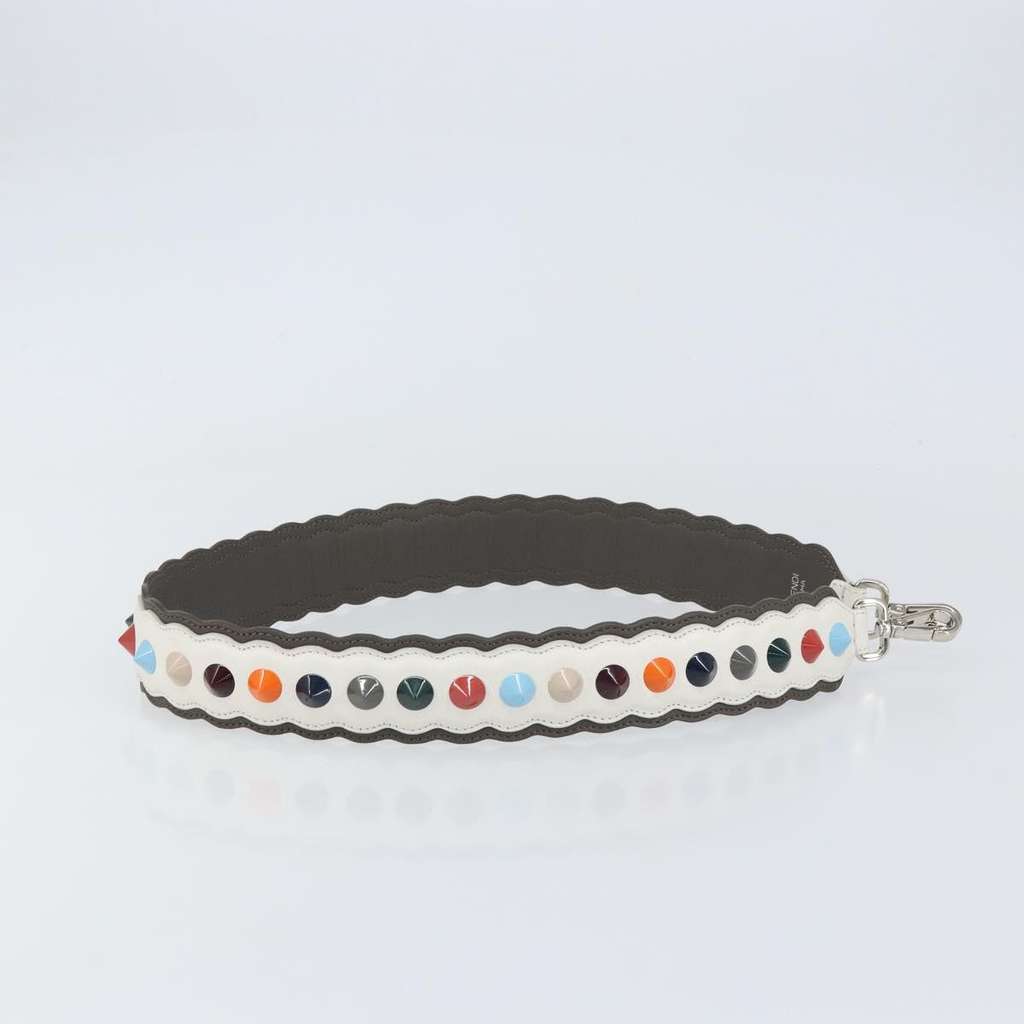 Fendi Strap You Shoulder Strap White Leather Good condition - Model View