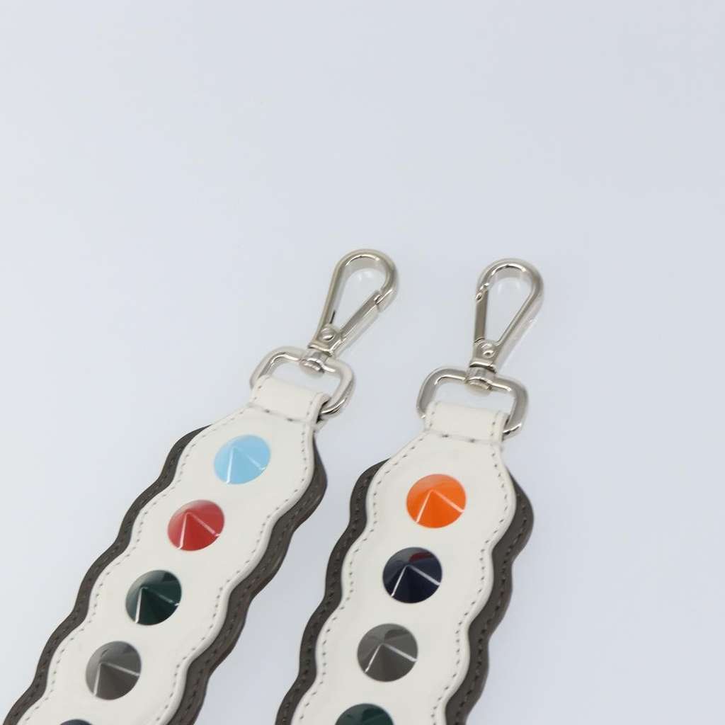 Fendi Strap You Shoulder Strap White Leather Good condition - Box View