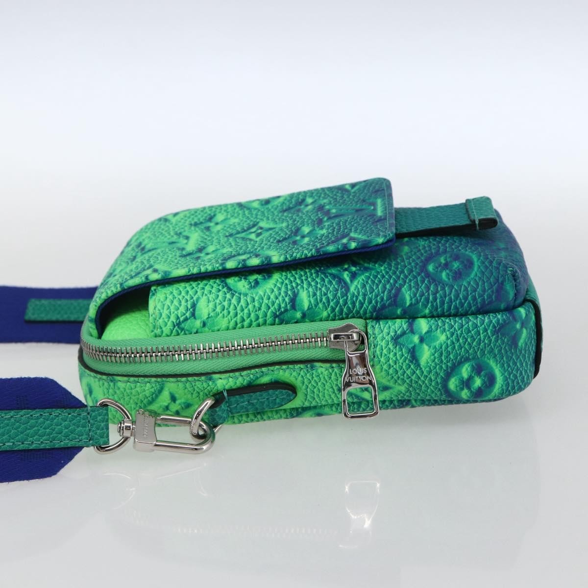 Louis Vuitton Double Phone Pouch NM Green Leather Good condition - Inside View