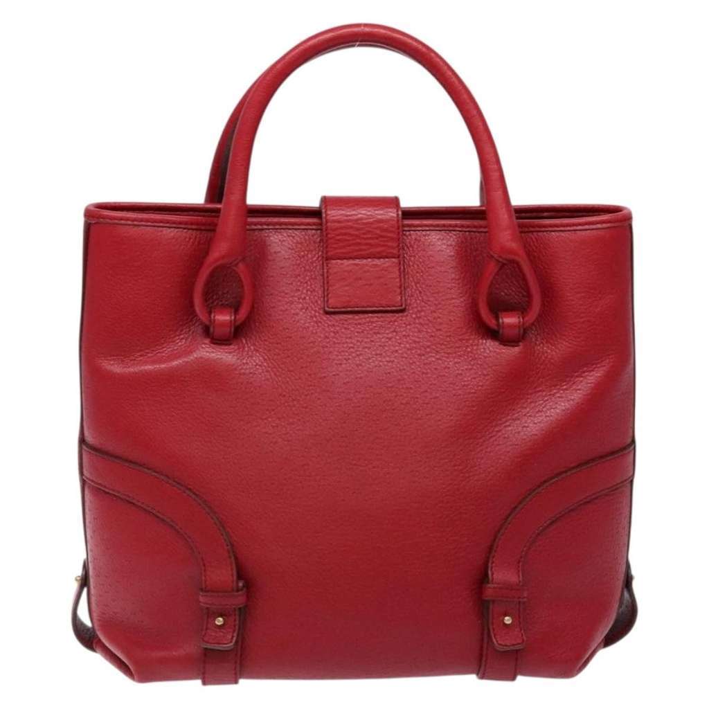 Salvatore Ferragamo Gancini handbag Red Leather Good condition - Back View