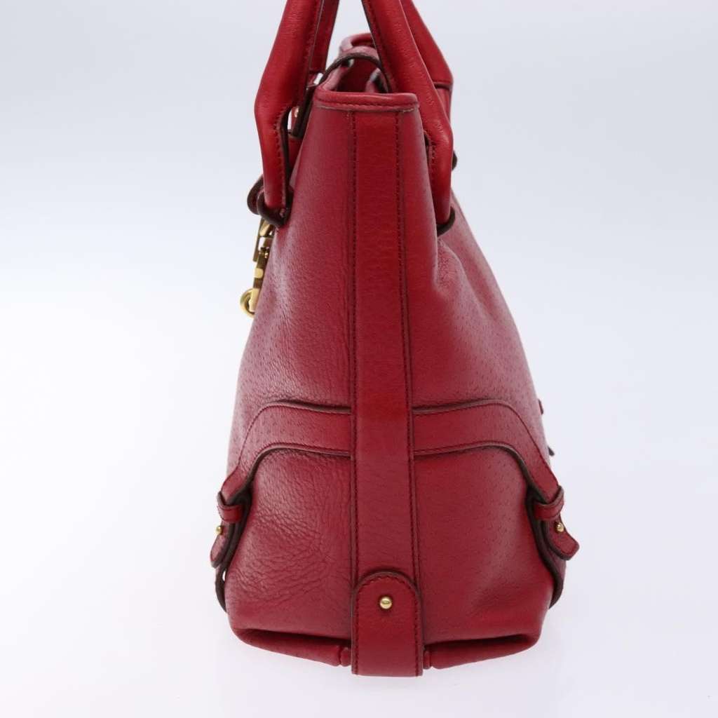 Salvatore Ferragamo Gancini handbag Red Leather Good condition - Model View