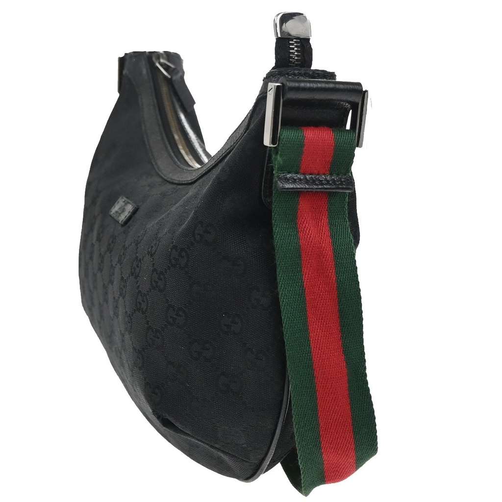 Gucci Half Moon Hobo Messenger Black Canvas Good condition - Inside View