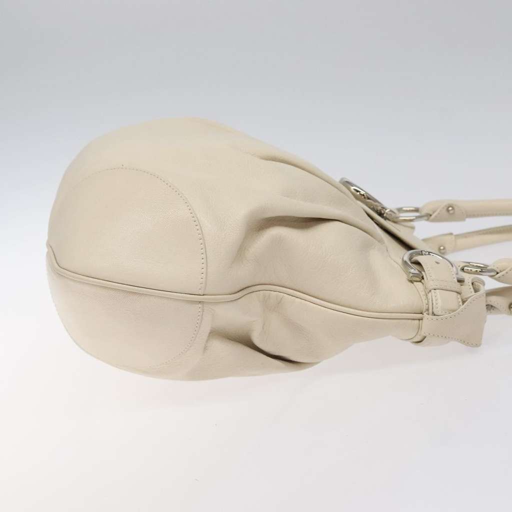 Salvatore Ferragamo Gancini Shoulder Bag White Leather Good condition - Inside View