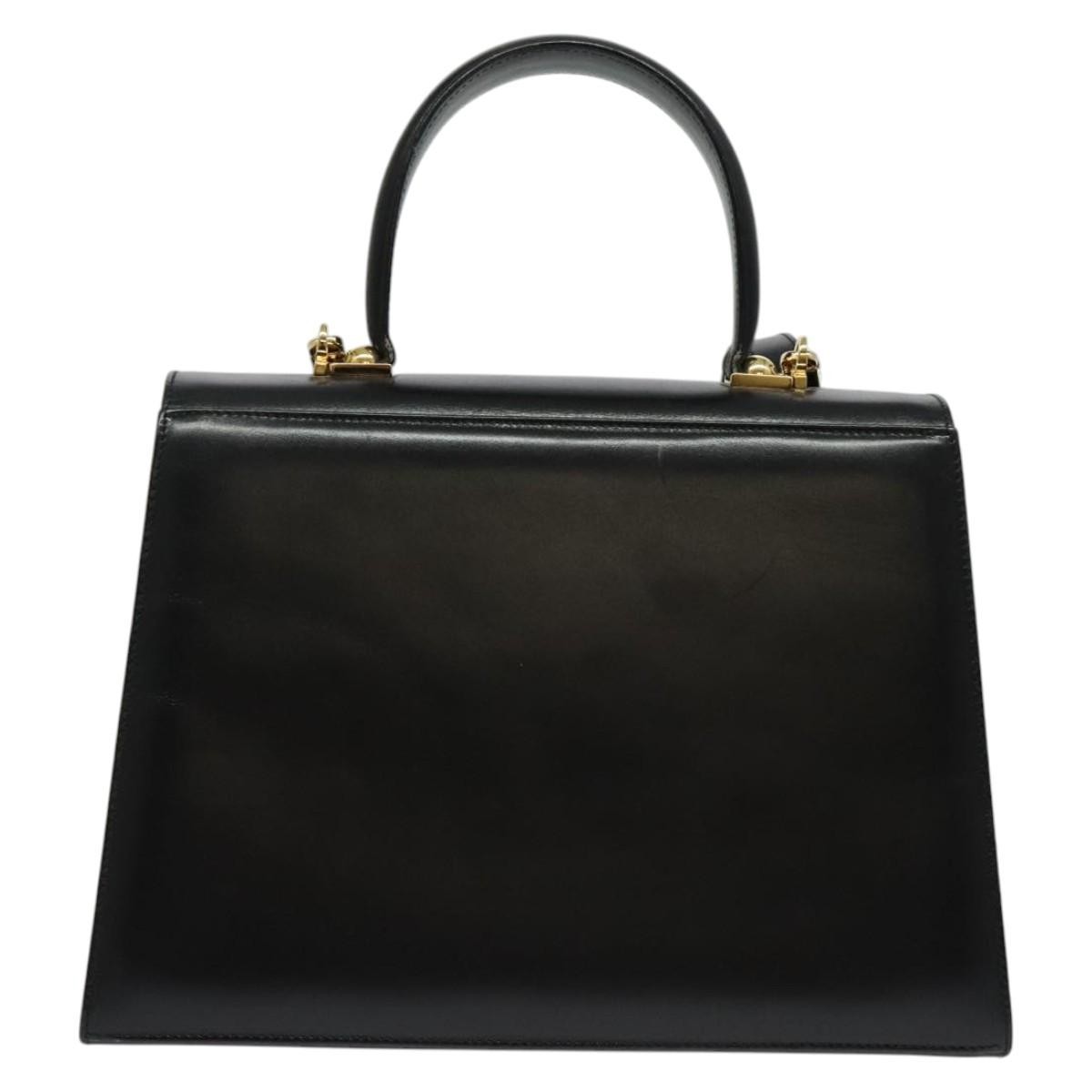 Salvatore Ferragamo Gancini Convertible Top Handle Bag Black Leather Good condition - Back View