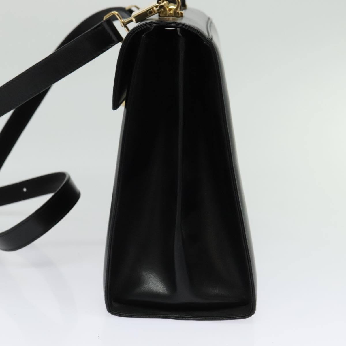 Salvatore Ferragamo Gancini Convertible Top Handle Bag Black Leather Good condition - Model View