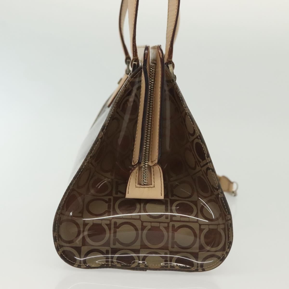 Salvatore Ferragamo Gancini Tote Brown Plastic Good condition - Inside View