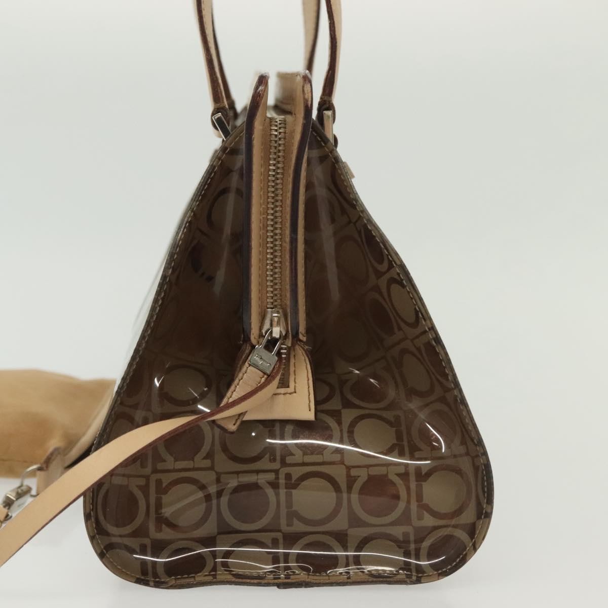 Salvatore Ferragamo Gancini Tote Brown Plastic Good condition - Model View