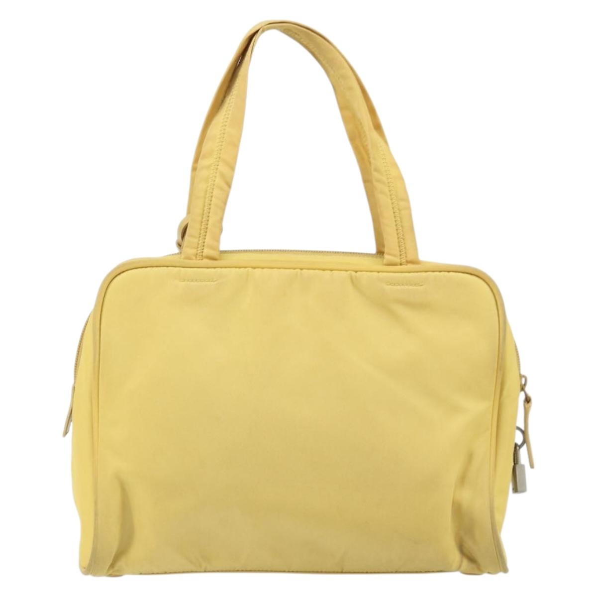 Prada Zip Around Tote Yellow Fair condition - Back View