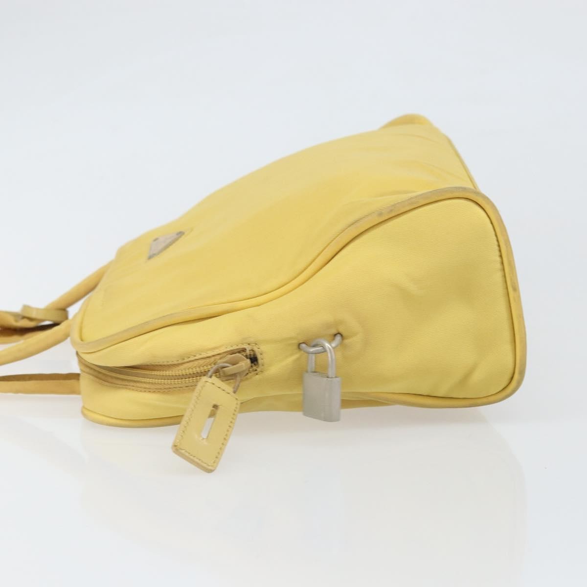 Prada Zip Around Tote Yellow Fair condition - Model View