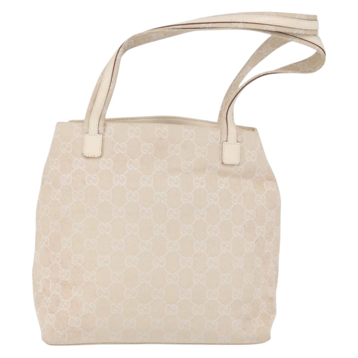 Gucci Double Pocket Tote Ecru Canvas Good condition - Back View