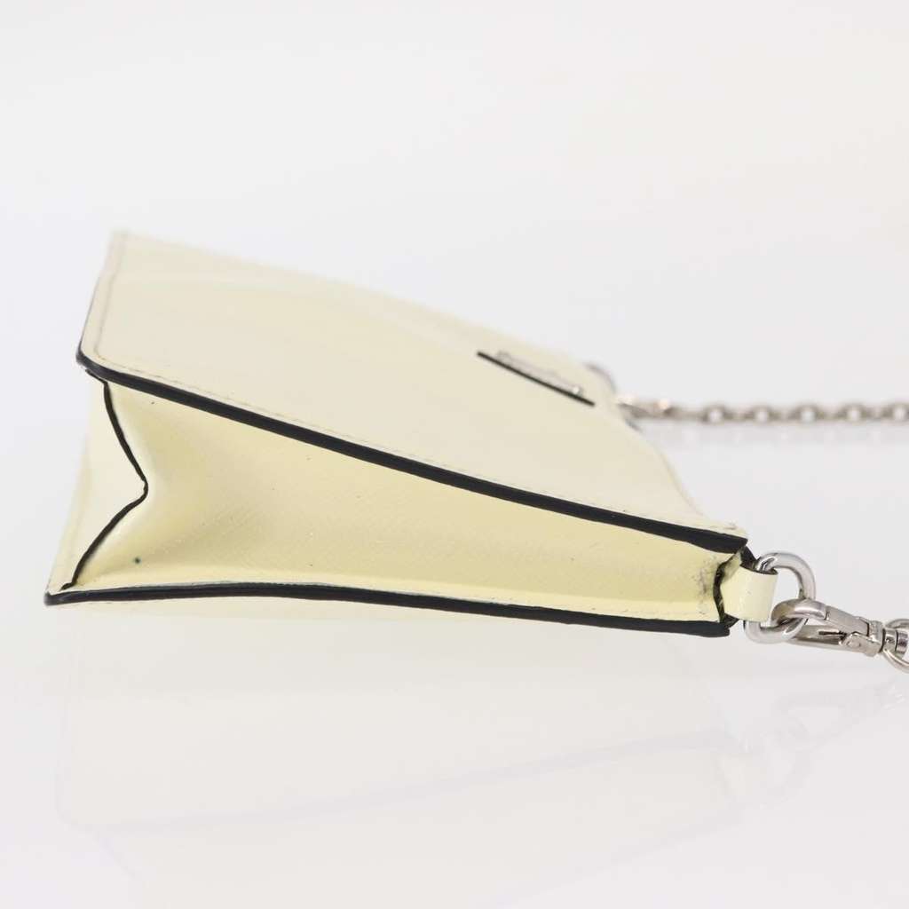 Prada Chain Crossbody Bag White Leather Good condition - Inside View