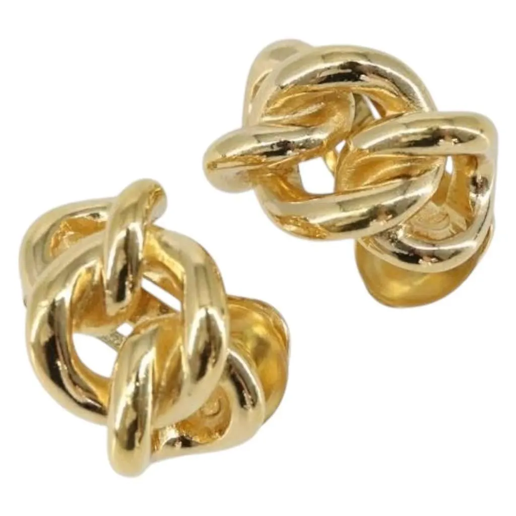 Dior Vintage clip-on earrings Gold Good - Front View