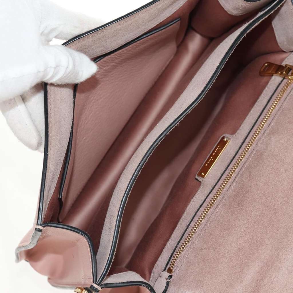 Miu Miu Madras Crystal Buckle Shoulder Bag Pink Leather Good condition - Box View