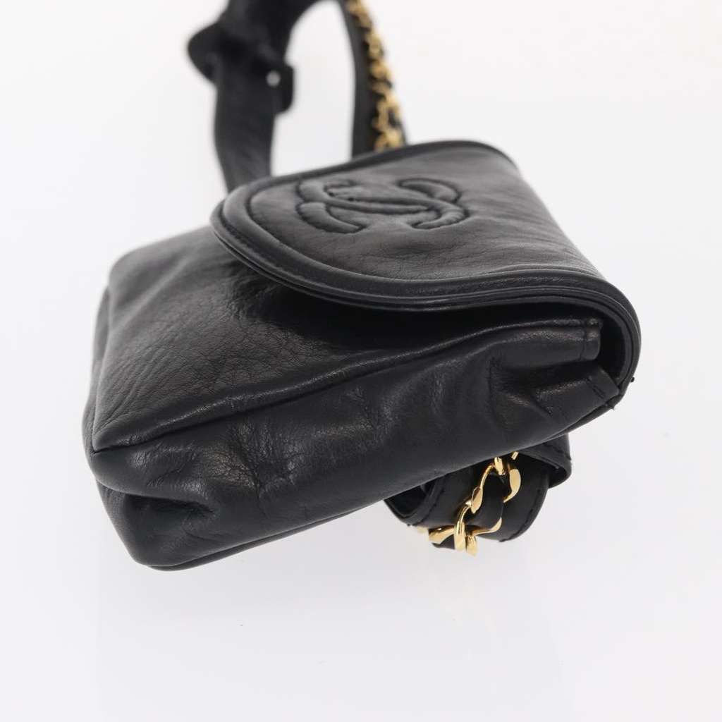 Chanel Chain Envelope Belt Bag Black Leather Good condition - Inside View