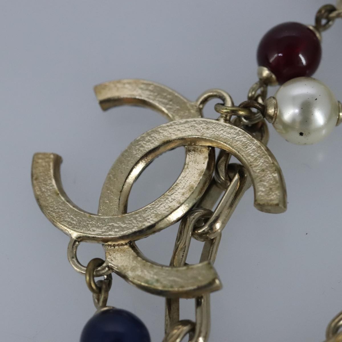 Chanel Vintage Double Strand CC Pendant Necklace Gold Metal Good condition - Box View