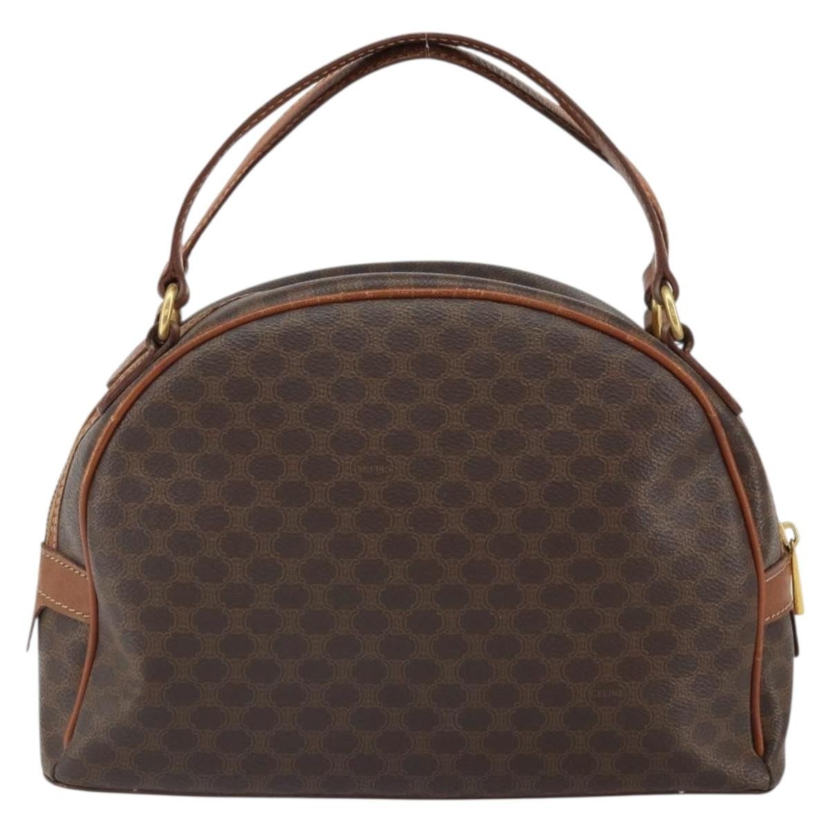 Celine Vintage Macadam Handbag Brown Canvas Good condition - Back View