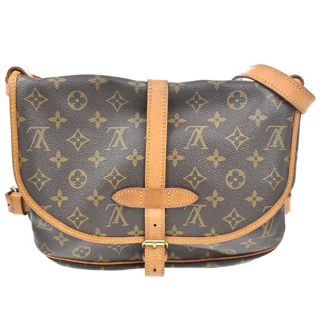 Louis Vuitton Saumur Handbag Brown Canvas Good condition - Back View