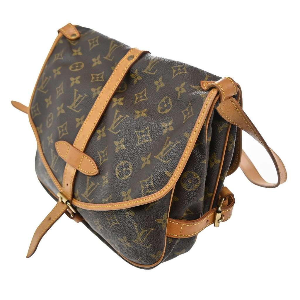Louis Vuitton Saumur Handbag Brown Canvas Good condition - Inside View