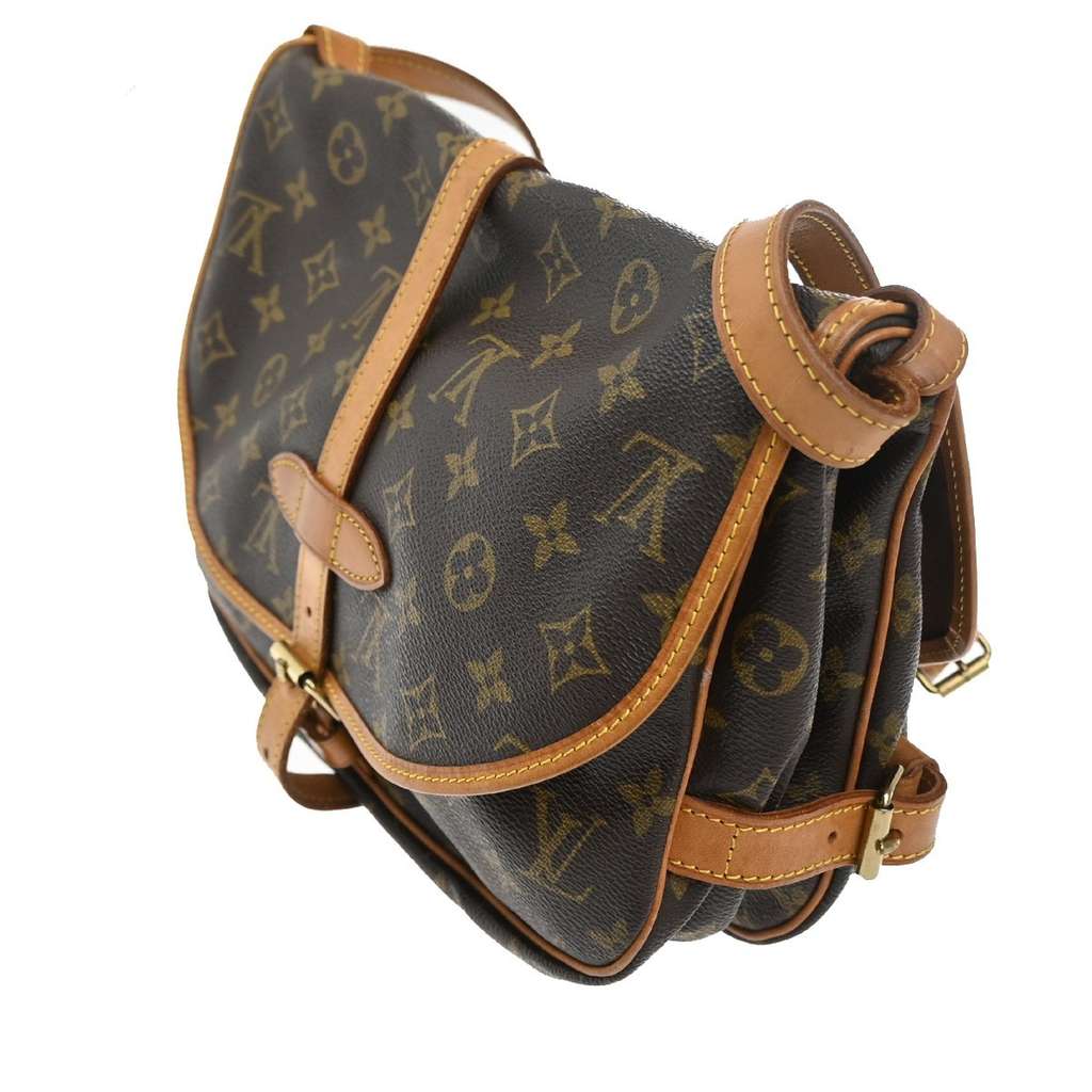 Louis Vuitton Saumur Handbag Brown Canvas Good condition - Model View