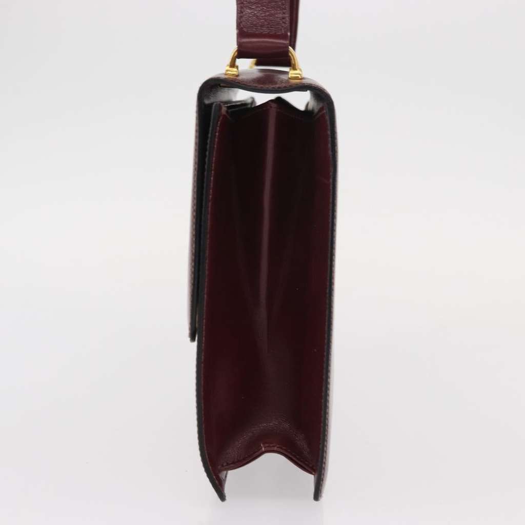 Celine Vintage Flap Shoulder Bag Burgundy Leather Good condition - Inside View