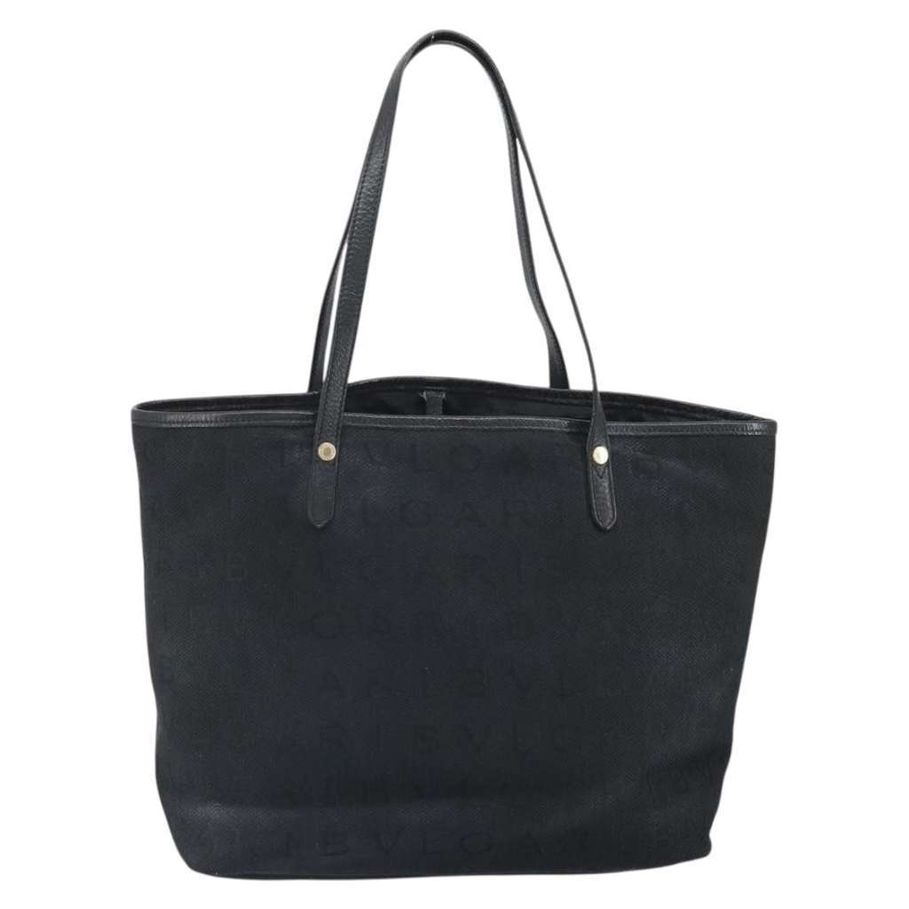 Bvlgari Logomania Tote bag Black Canvas Fair condition - Back View
