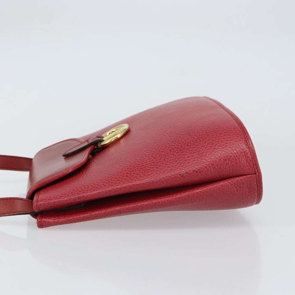 Christian Dior Vintage Shoulder Bag Red Leather Fair condition - Model View