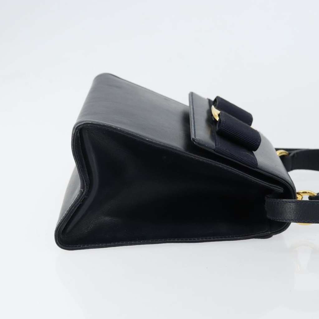 Salvatore Ferragamo Vala Handbag Navy Leather Good condition - Inside View