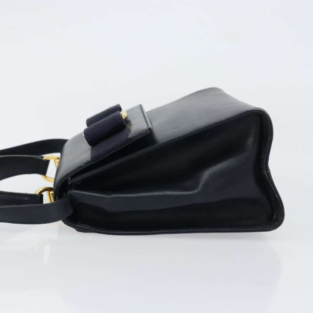 Salvatore Ferragamo Vala Handbag Navy Leather Good condition - Model View