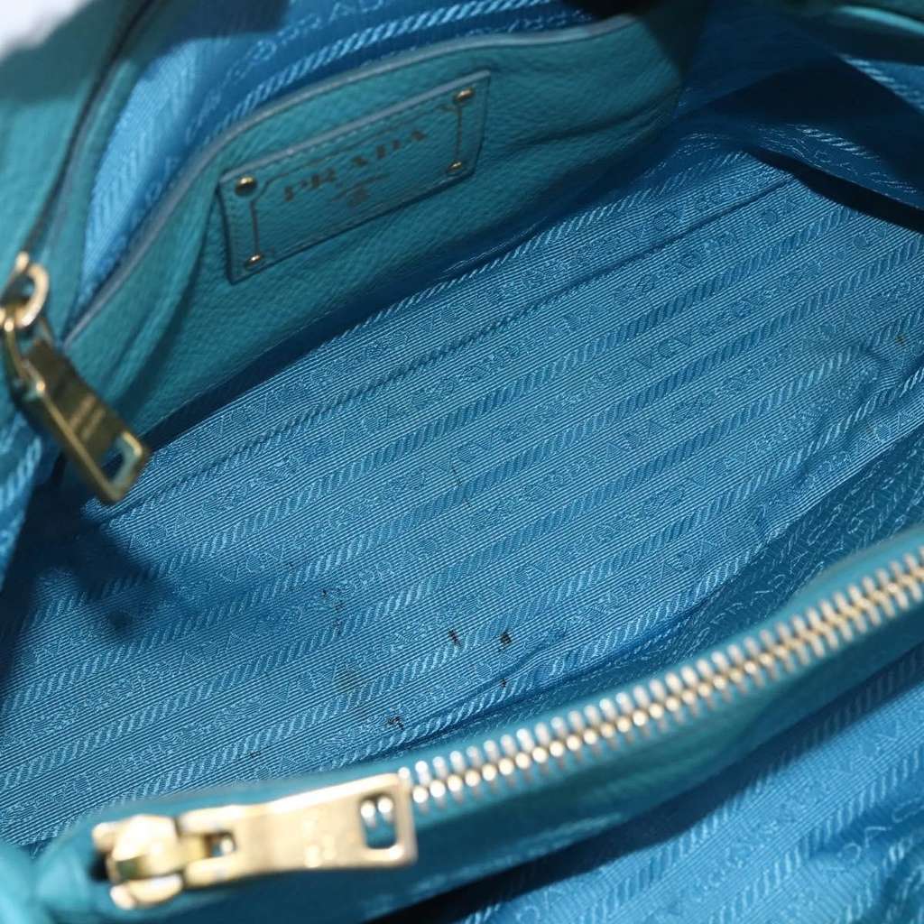 Prada Convertible Shopper Tote Blue Leather Fair condition - Box View