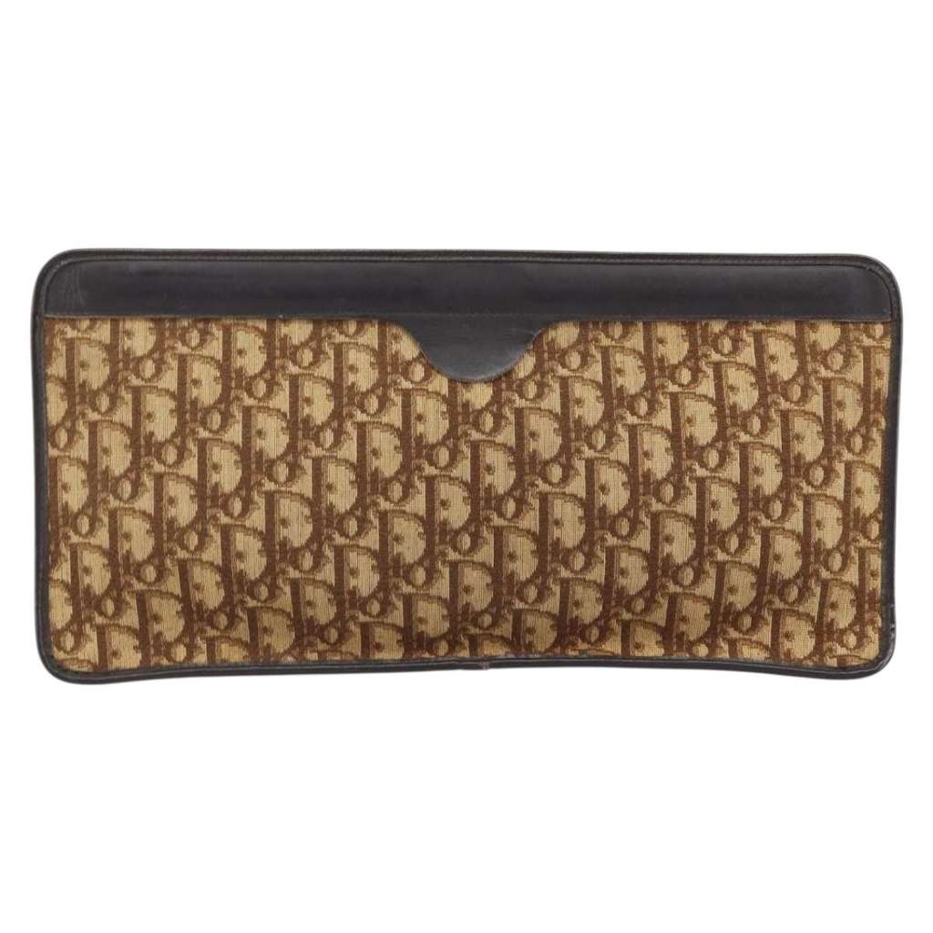 Christian Dior Vintage Trotter Pouch Brown Canvas Good condition - Back View